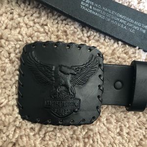 Harley Davidson Black Leather Belt